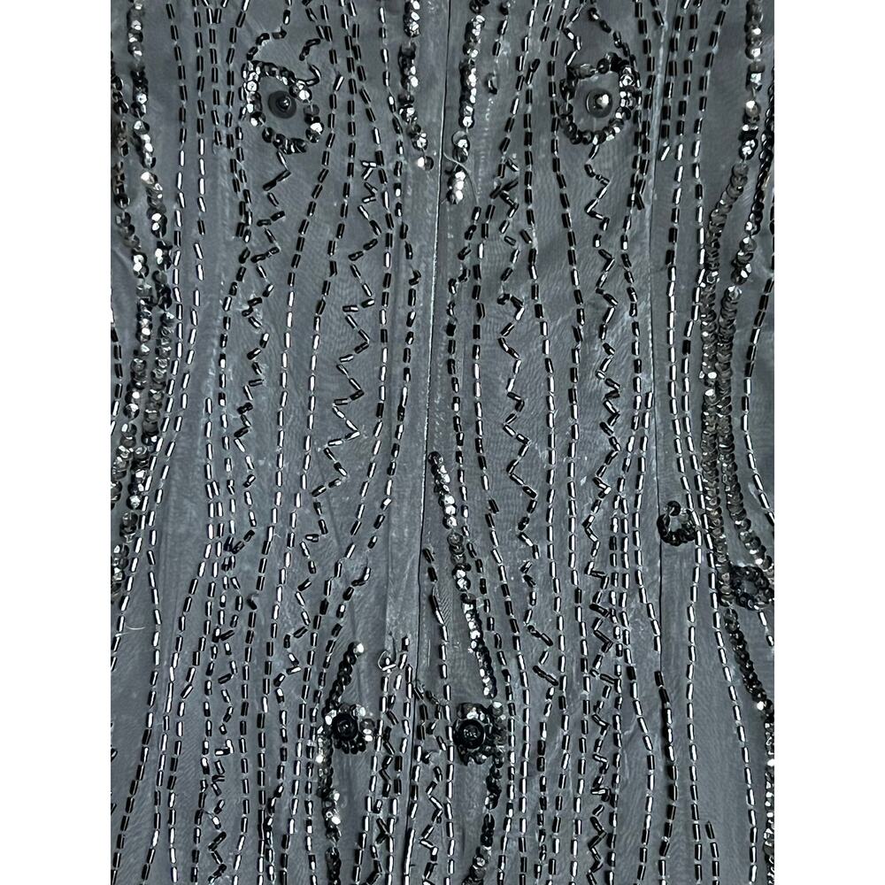 Nadine Boutique Black Beaded Sheath Dress and Jacket 5/6 Vintage - Picture 5 of 9